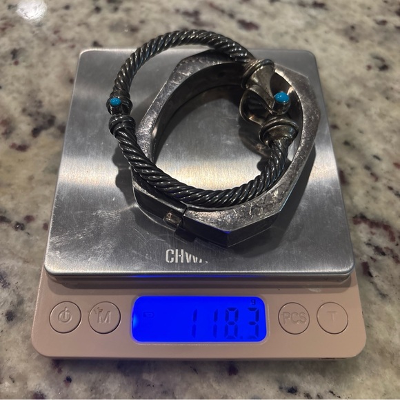 925 Sterling Silver Jewelry - 925 Sterling Silver Bracelet turquoise scrap bangle